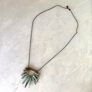 Turquoise and Brass Larissa Loden Necklace
